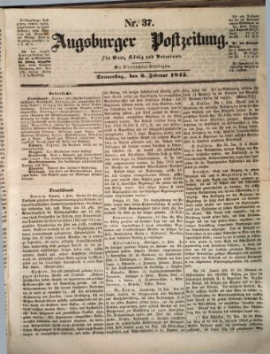 Augsburger Postzeitung Donnerstag 6. Februar 1845