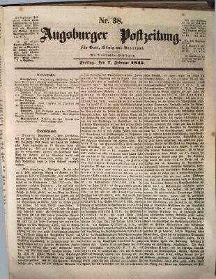 Augsburger Postzeitung Freitag 7. Februar 1845