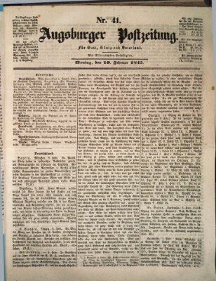 Augsburger Postzeitung Montag 10. Februar 1845