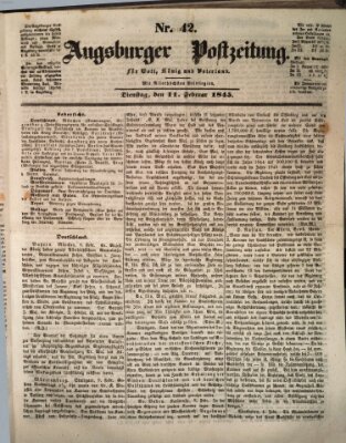 Augsburger Postzeitung Dienstag 11. Februar 1845