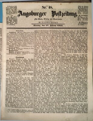 Augsburger Postzeitung Montag 17. Februar 1845