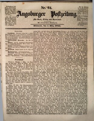 Augsburger Postzeitung Mittwoch 5. März 1845