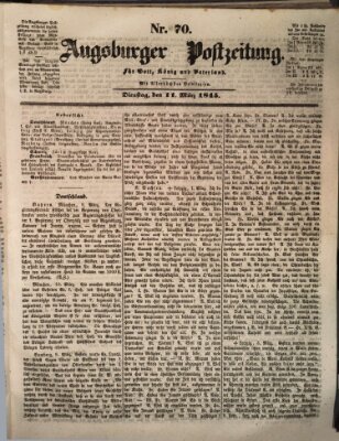 Augsburger Postzeitung Dienstag 11. März 1845