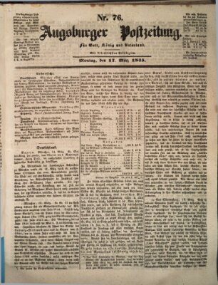 Augsburger Postzeitung Montag 17. März 1845