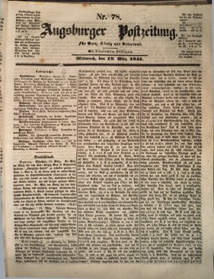 Augsburger Postzeitung Mittwoch 19. März 1845