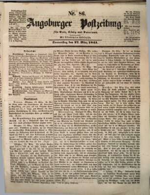 Augsburger Postzeitung Donnerstag 27. März 1845