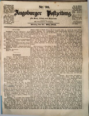 Augsburger Postzeitung Montag 31. März 1845