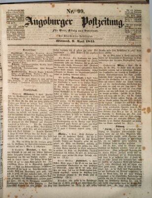 Augsburger Postzeitung Mittwoch 9. April 1845