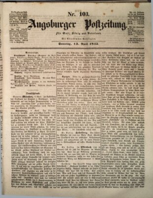 Augsburger Postzeitung Sonntag 13. April 1845