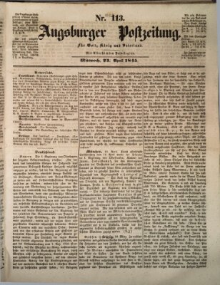 Augsburger Postzeitung Mittwoch 23. April 1845