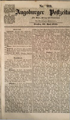 Augsburger Postzeitung Dienstag 29. April 1845