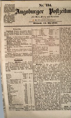 Augsburger Postzeitung Mittwoch 14. Mai 1845