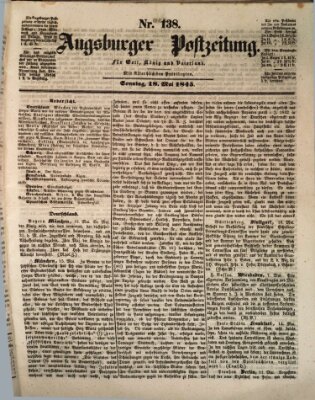 Augsburger Postzeitung Sonntag 18. Mai 1845