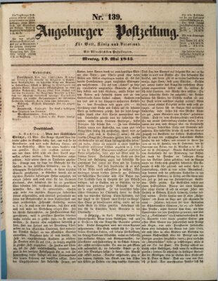 Augsburger Postzeitung Montag 19. Mai 1845