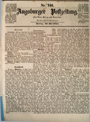 Augsburger Postzeitung Montag 26. Mai 1845