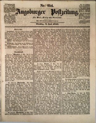 Augsburger Postzeitung Dienstag 3. Juni 1845