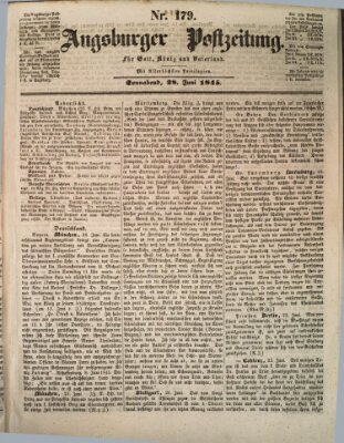 Augsburger Postzeitung Samstag 28. Juni 1845