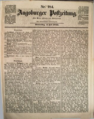 Augsburger Postzeitung Donnerstag 3. Juli 1845