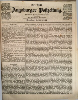 Augsburger Postzeitung Samstag 5. Juli 1845