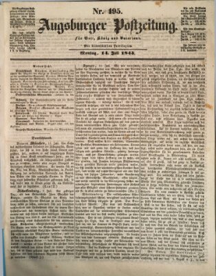 Augsburger Postzeitung Montag 14. Juli 1845