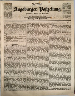 Augsburger Postzeitung Sonntag 20. Juli 1845