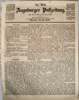 Augsburger Postzeitung Mittwoch 23. Juli 1845