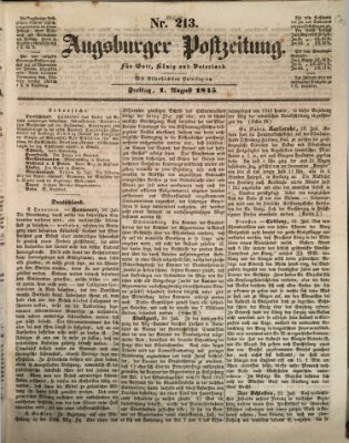 Augsburger Postzeitung Freitag 1. August 1845