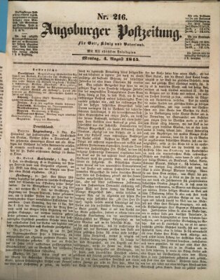 Augsburger Postzeitung Montag 4. August 1845