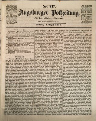 Augsburger Postzeitung Dienstag 5. August 1845