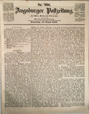 Augsburger Postzeitung Donnerstag 14. August 1845