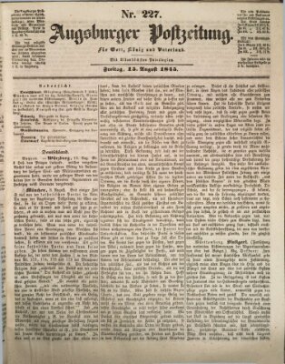 Augsburger Postzeitung Freitag 15. August 1845