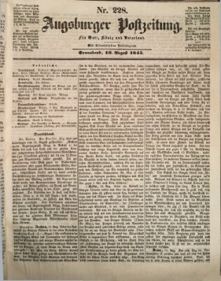 Augsburger Postzeitung Samstag 16. August 1845