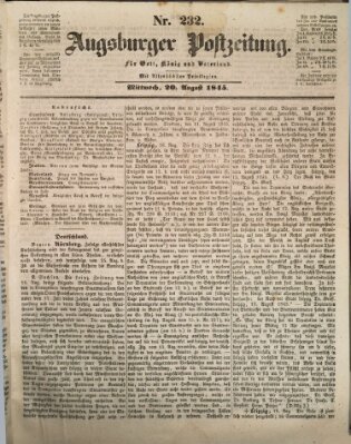 Augsburger Postzeitung Mittwoch 20. August 1845