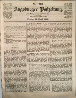 Augsburger Postzeitung Sonntag 24. August 1845