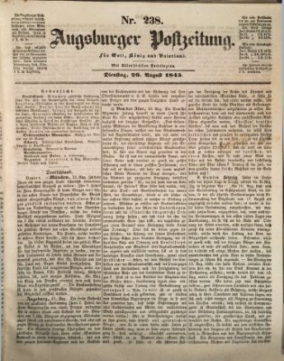 Augsburger Postzeitung Dienstag 26. August 1845