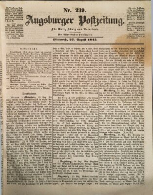 Augsburger Postzeitung Mittwoch 27. August 1845