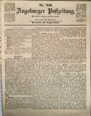 Augsburger Postzeitung Samstag 30. August 1845