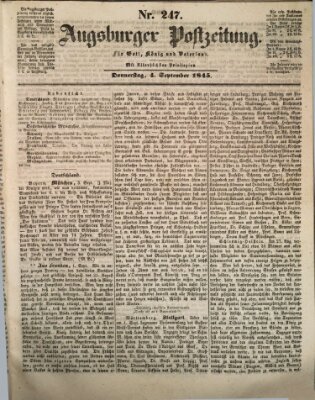 Augsburger Postzeitung Donnerstag 4. September 1845