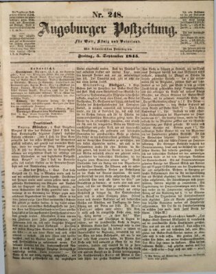 Augsburger Postzeitung Freitag 5. September 1845