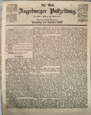 Augsburger Postzeitung Donnerstag 11. September 1845