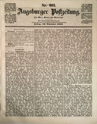 Augsburger Postzeitung Freitag 19. September 1845