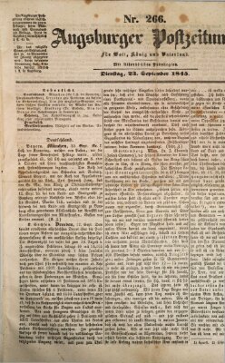 Augsburger Postzeitung Dienstag 23. September 1845