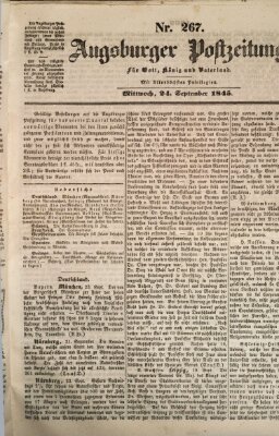 Augsburger Postzeitung Mittwoch 24. September 1845