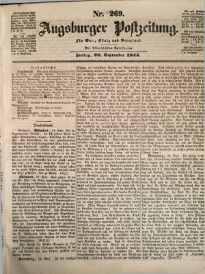 Augsburger Postzeitung Freitag 26. September 1845