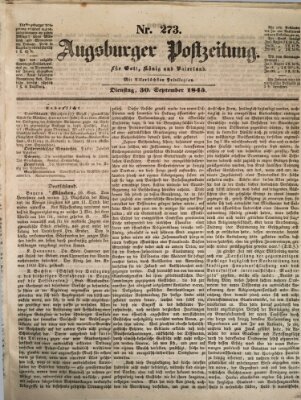 Augsburger Postzeitung Dienstag 30. September 1845