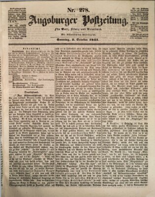 Augsburger Postzeitung Sonntag 5. Oktober 1845