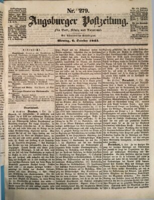 Augsburger Postzeitung Montag 6. Oktober 1845