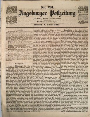 Augsburger Postzeitung Mittwoch 8. Oktober 1845