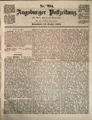 Augsburger Postzeitung Samstag 11. Oktober 1845