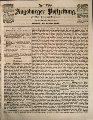 Augsburger Postzeitung Mittwoch 15. Oktober 1845